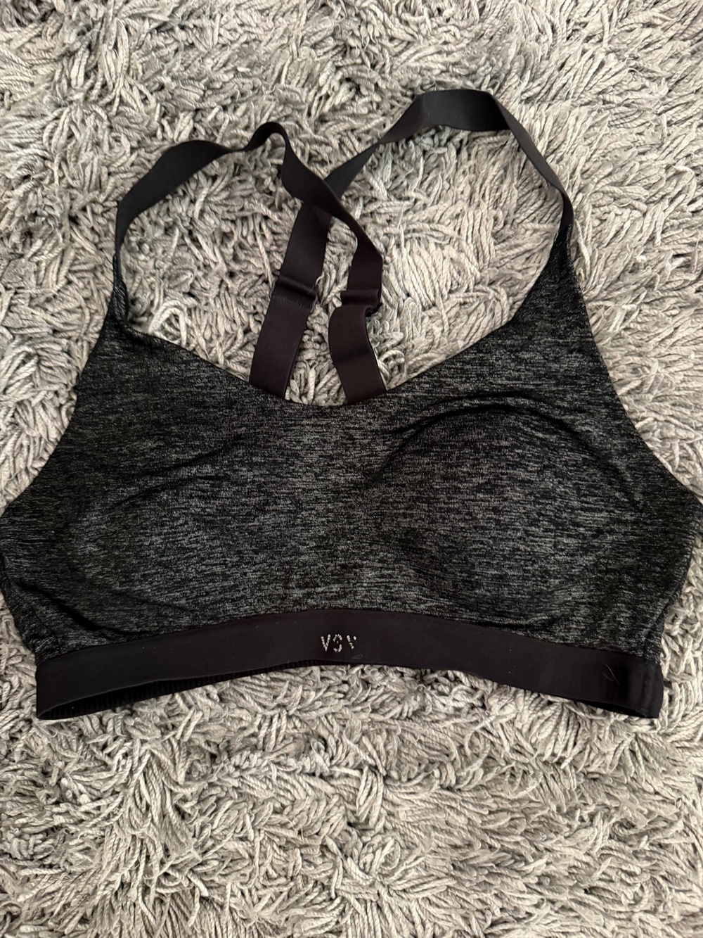 VSX Heathered Charcoal Gray Seamless Sports Bra